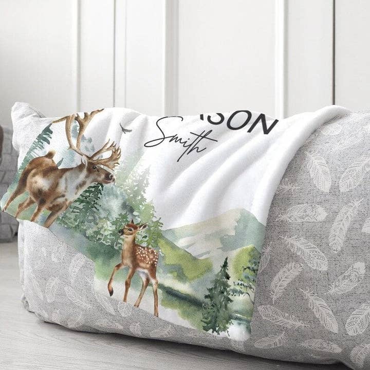 Angeline Kids – wholesale Filtar – Barn och baby – Personlig babyfilt, Baby Namn Woodland Nursery3