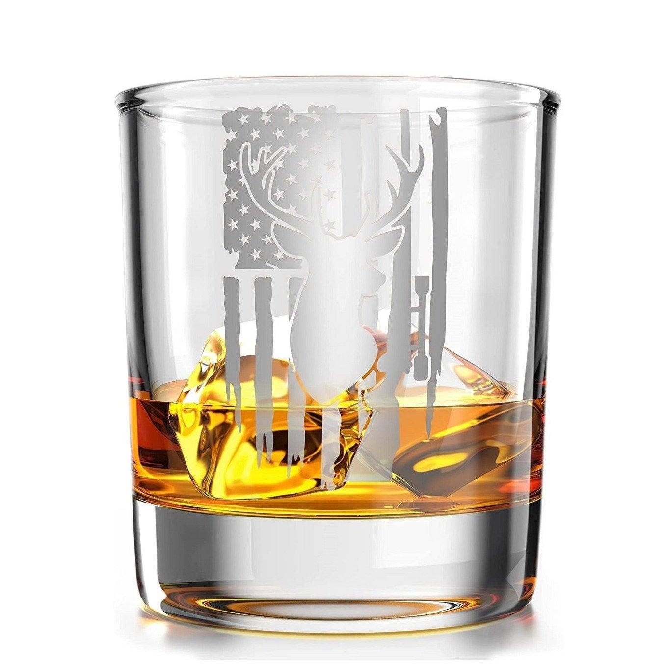 Old Southern Brass - Wholesale Cocktail/Liquor Glass - Deer Hunter American Flag - Whiskey Glass1