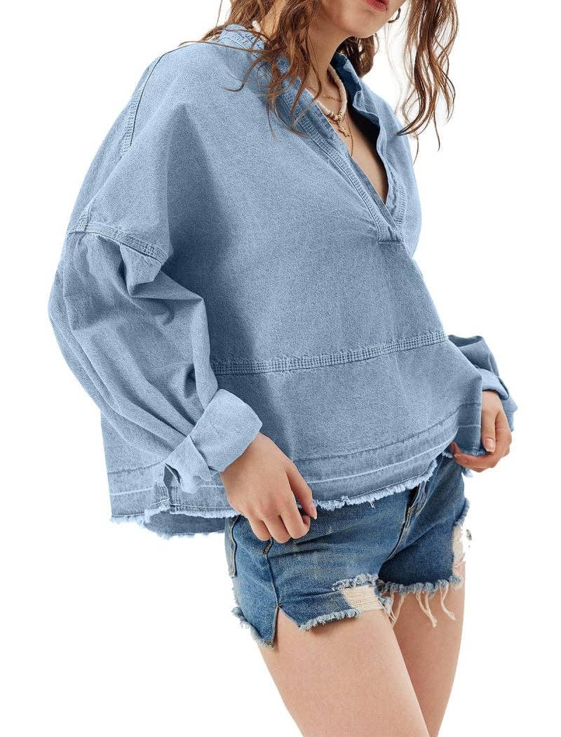 safistyle – Sweatshirt - Mulher por atacado – Top de Ganga com Bainha Desfiada1
