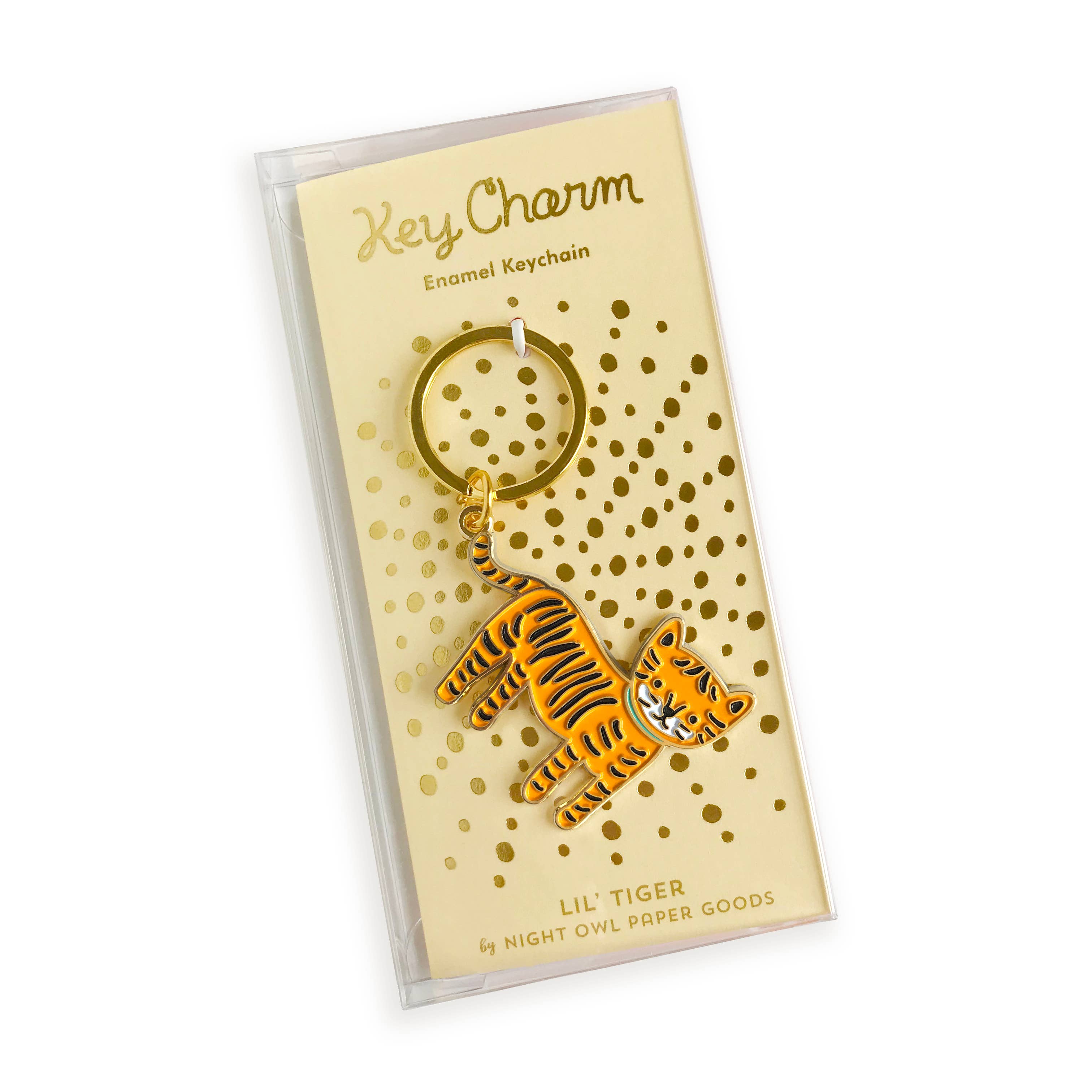 Night Owl Paper Goods - Wholesale Keychain – Women's - Lil' Tiger Enamel Keychain1