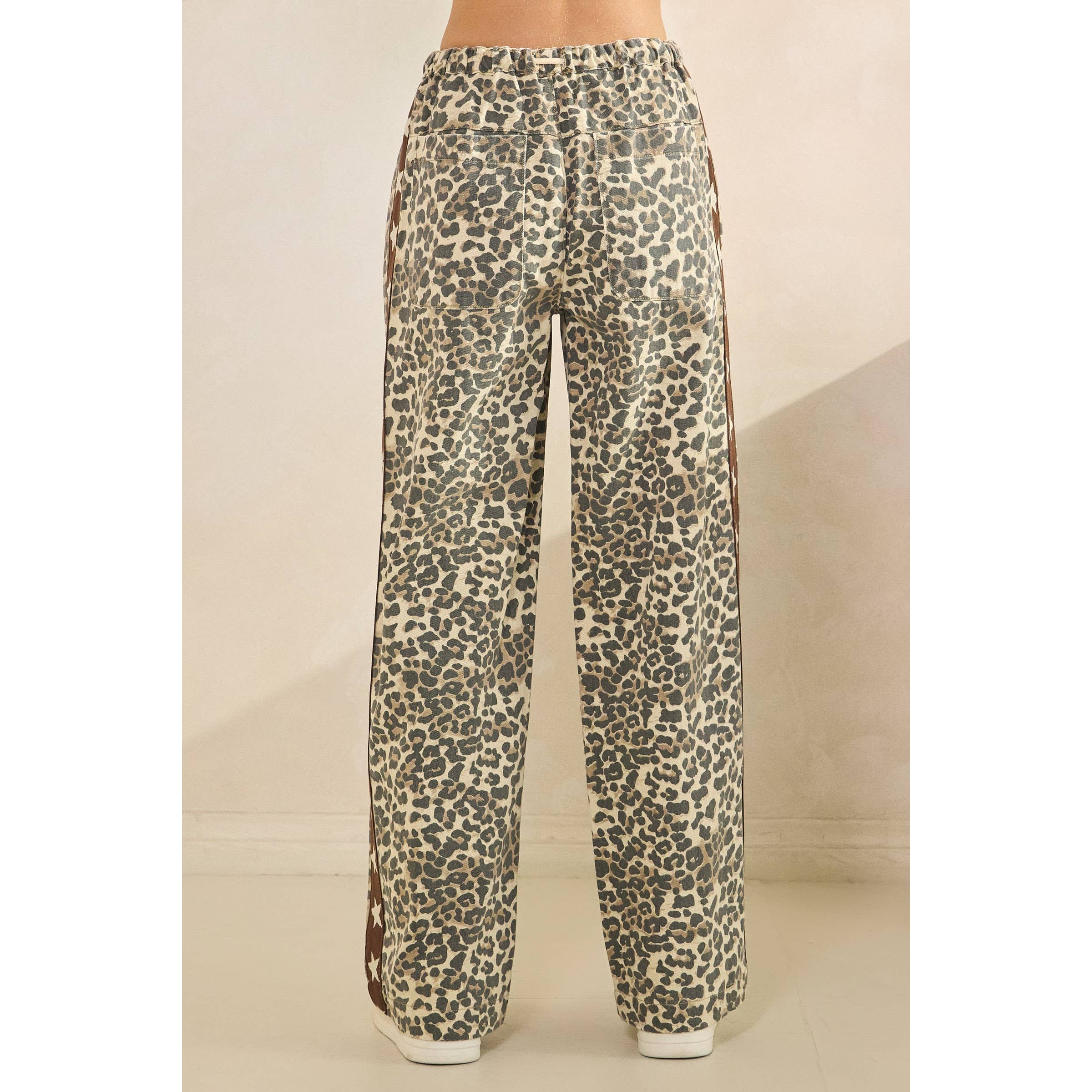 Veveret – wholesale Pants – Women's – Leopard Printed Striped Wide Legged Pants35