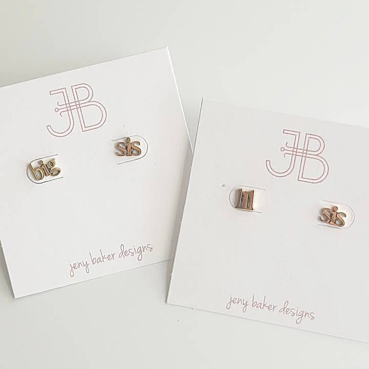 Big sis/ Lil' sis Studs for wholesale by Jeny Baker Designs