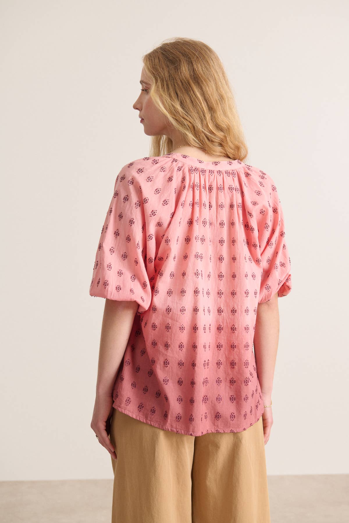 Terracotta Embroidered Tie-Dye Blouse - NEROLI for wholesale on Faire2