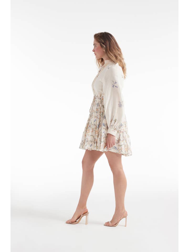 Louisa Tunic Mini Dress - Warm Vintage Floral Design for wholesale on Faire6