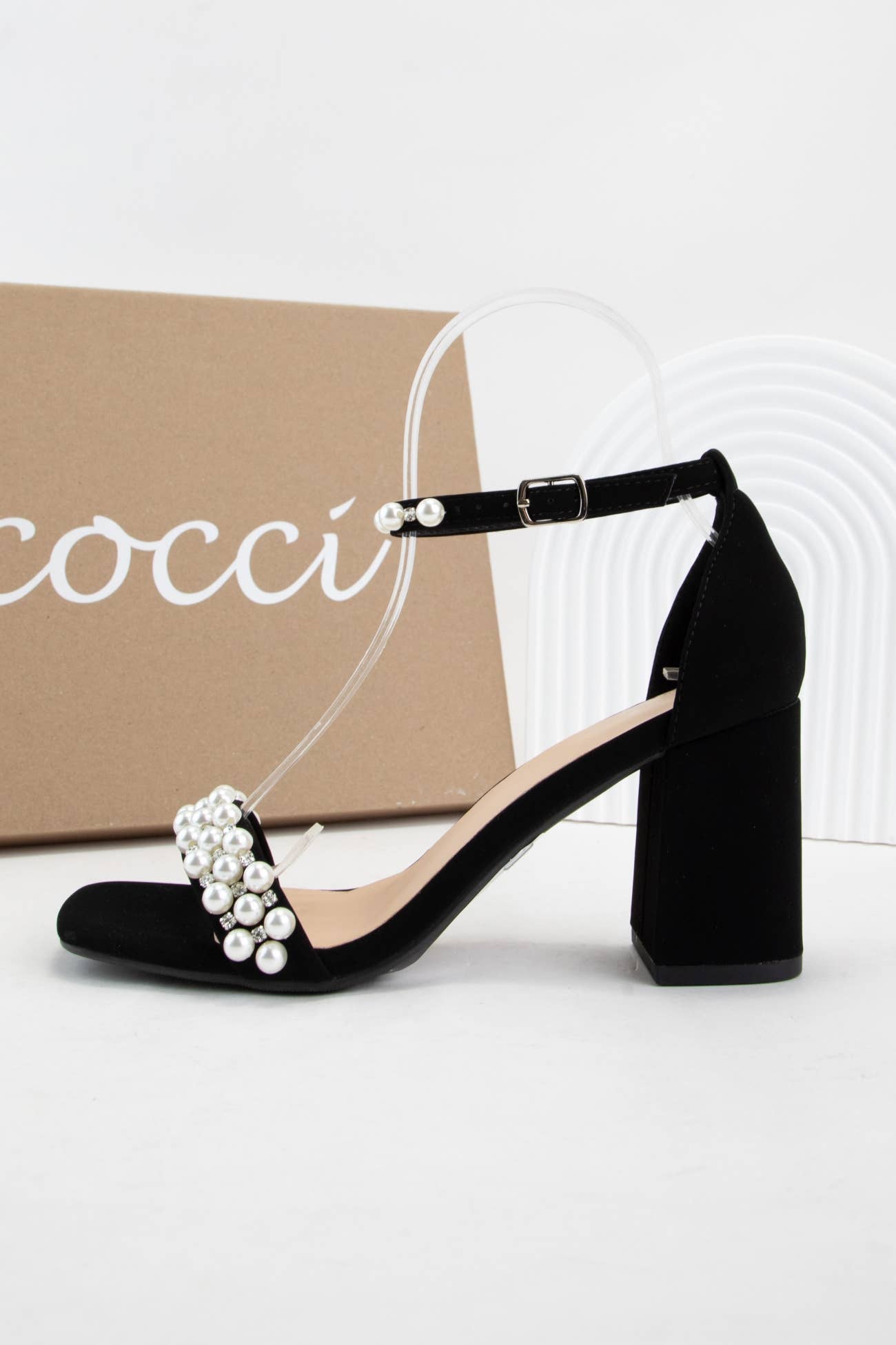 CCOCCI – Großhandel High Heels – Damen – KOYA PERLENRIEMEN, QUADRATISCHE ZEHENPARTIE, KNÖCHELRIEMEN5