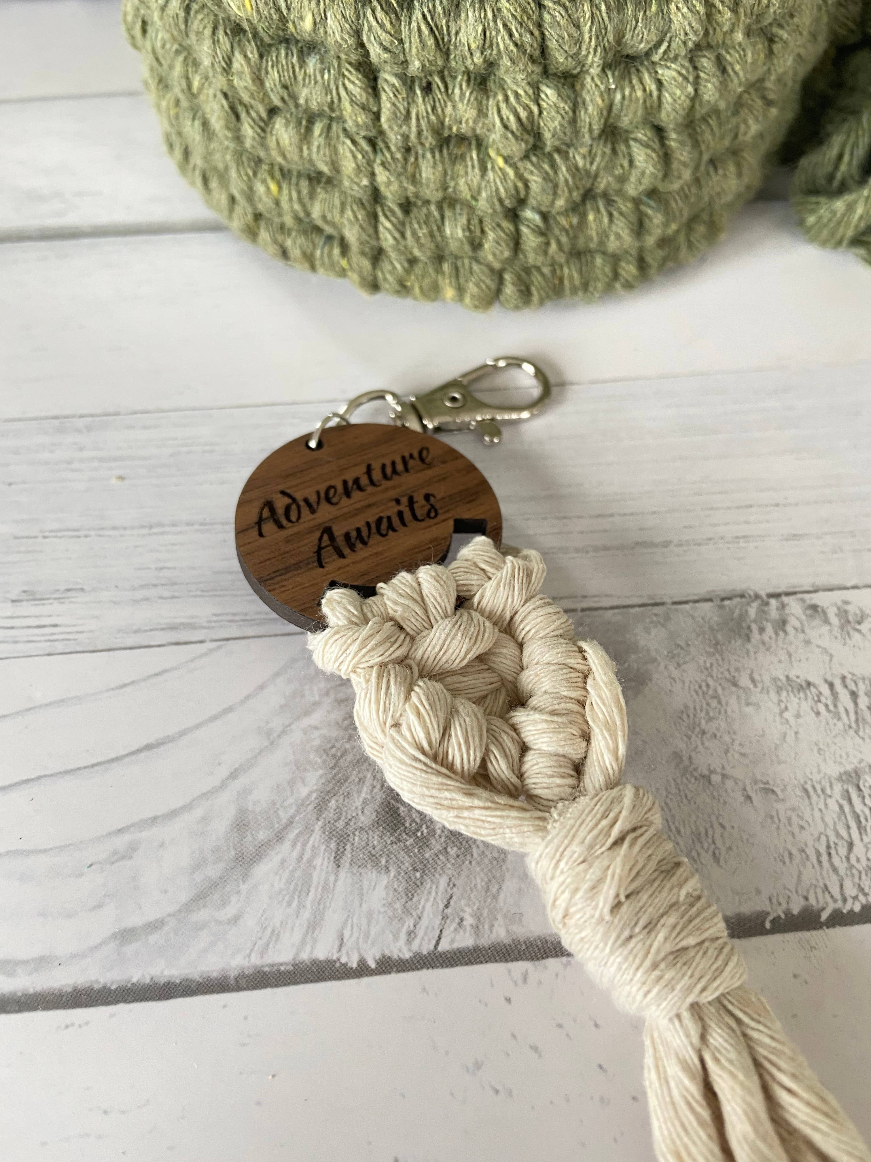 Chickadee Creations - Wholesale Keychain - Women's - Boho Macrame key chain …  adventure awaits1