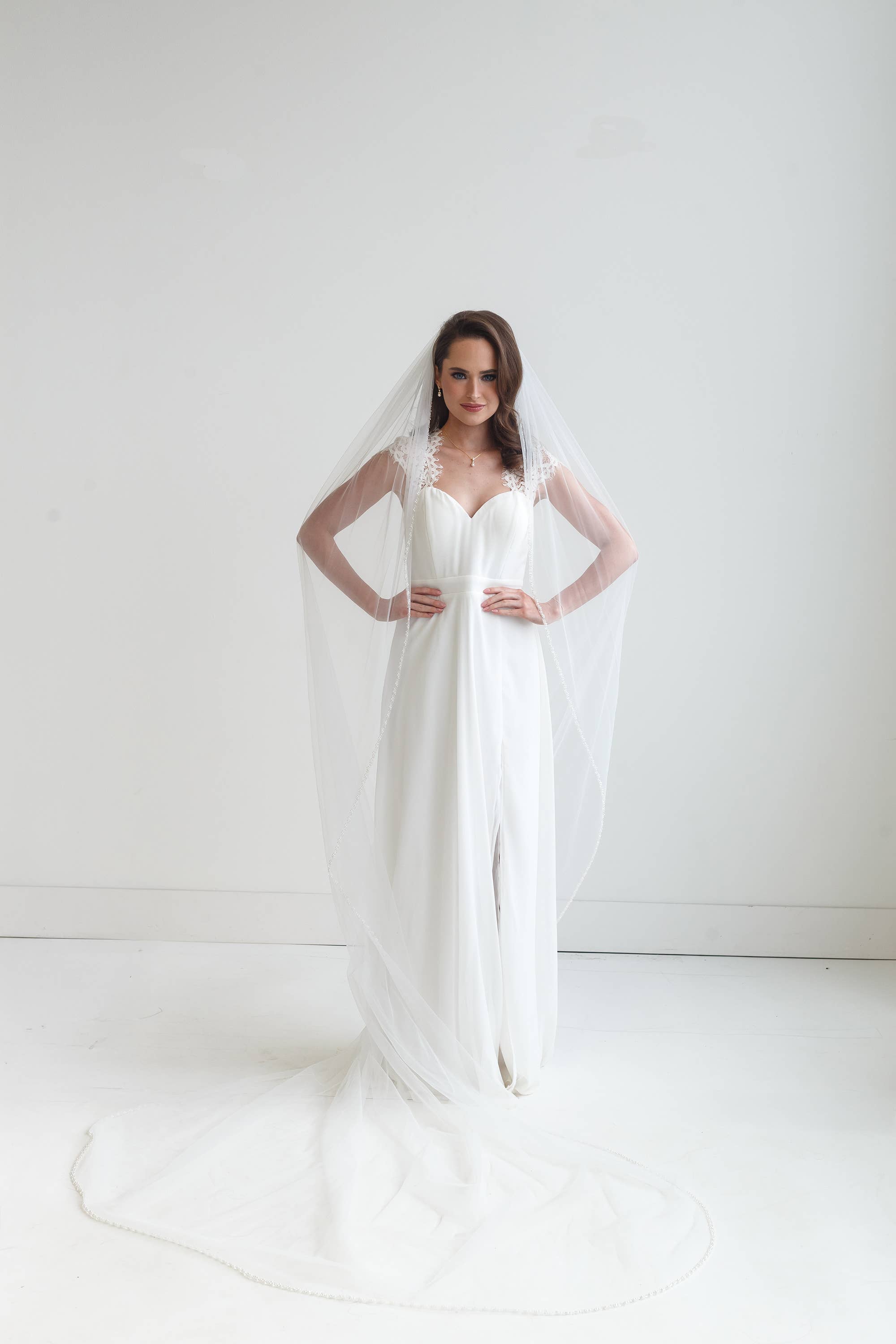 allureweddingjewelry - Wholesale Veil - Women's - Pearl Beaded Edge Wedding Veil2