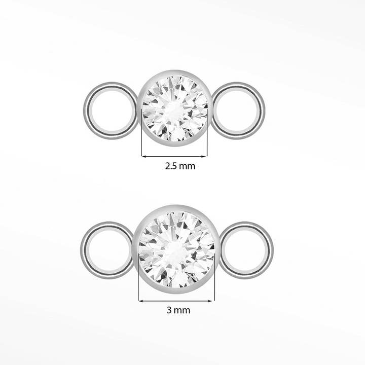 Nina Wynn Pro Shop - Wholesale Craft Supplies - Wholesale Diamond Bezel Connectors 14k White for Permanent Jewelry