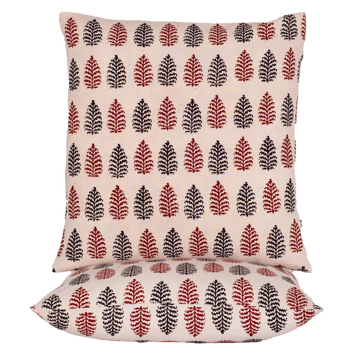 SVEZElife - Wholesale Throw Pillow Cover - Pine Motif Bagh Hand Block Print Cotton Cushion Cover1