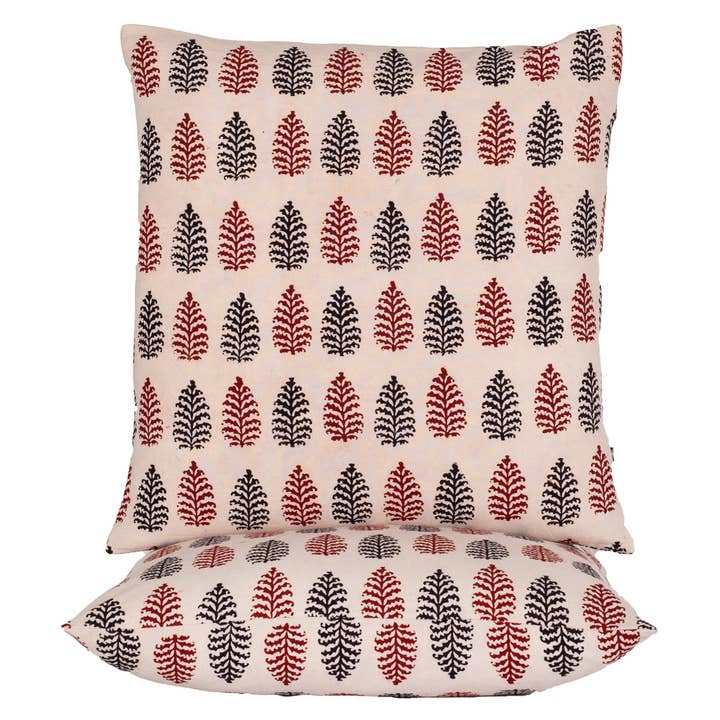 SVEZElife - Wholesale Throw Pillow Cover - Pine Motif Bagh Hand Block Print Cotton Cushion Cover1