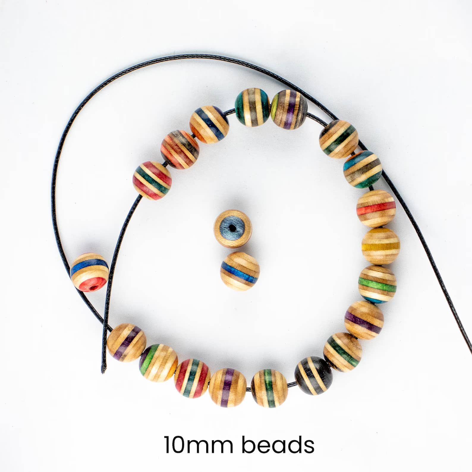 Skate4create - Wholesale Beads - Recycled Skateboard Beads – Eco-Friendly Wood Beads 10mm 8mm1