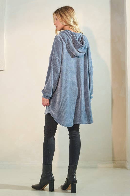 HEIMISH – Cardigan - Mulher por atacado – EJ6401-35 CASACO COM CAPUZ SÓLIDO8