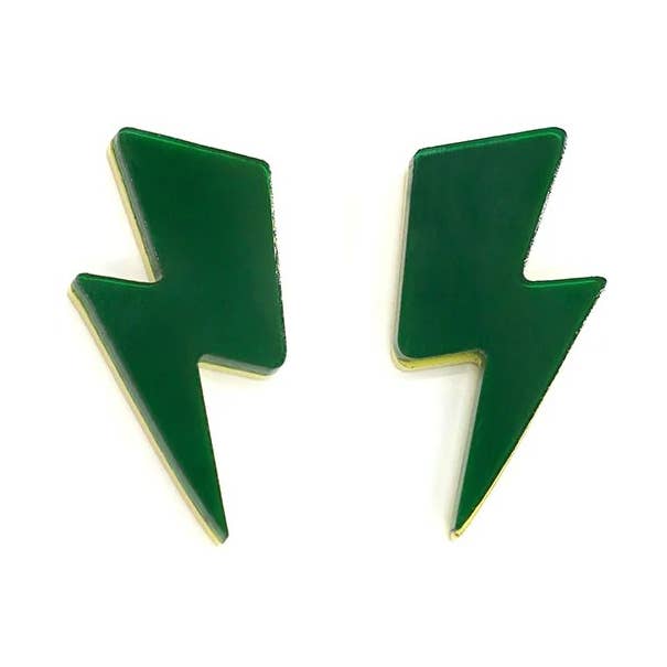 Dash of Gold - Wholesale Stud/Post Earrings - Green Bowie0