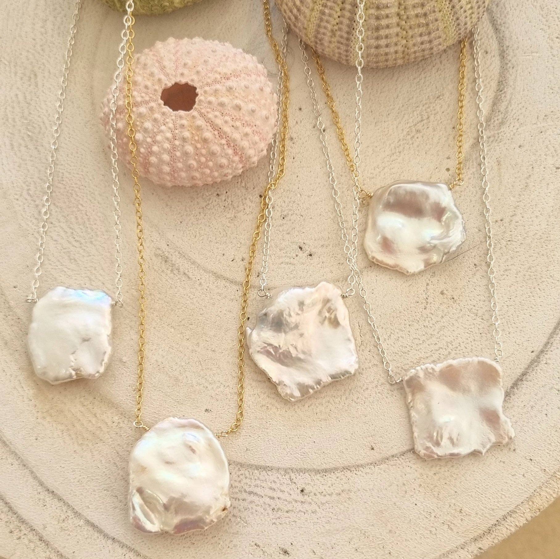 PearlGem Designs - Wholesale Pendant/charm necklace - Keshi Freshwater Pearl 14k Gold filled Gold or Sterling Silver Necklace6