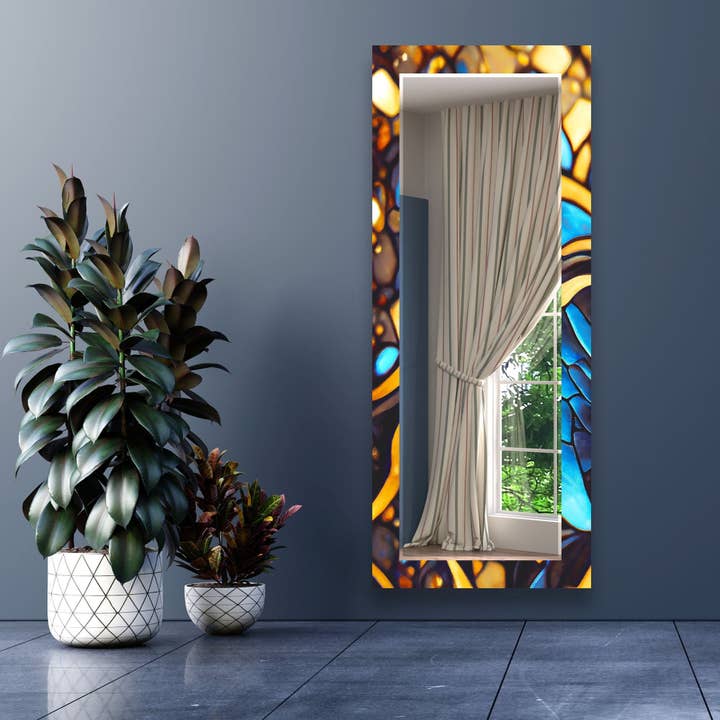 Farvet hærdet glas vægspejl for engroshandel hos MyPhotostation