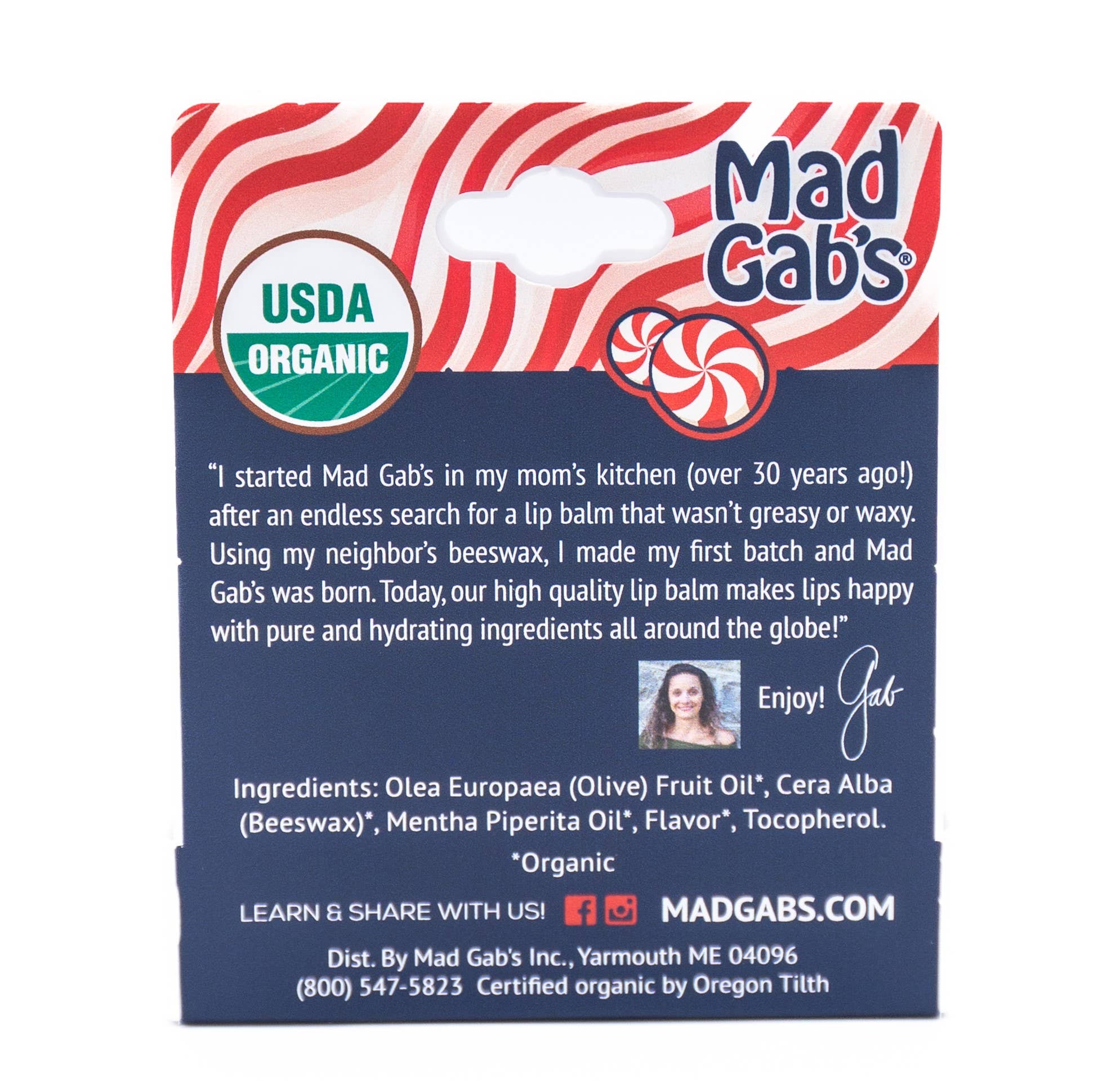 Mad Gab's - Wholesale Lip Balm - Organic Holiday Moose Smooch Hangable Single Peg1