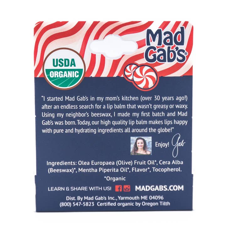 Mad Gab's - Wholesale Lip Balm - Organic Holiday Moose Smooch Hangable Single Peg1