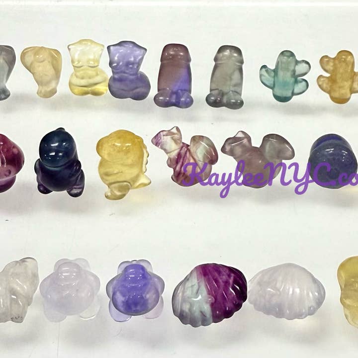 KayleeNYC - Wholesale Spiritual Stone/Crystal - Mix Mini Candy Fluorite Carvings Crystal Healing1