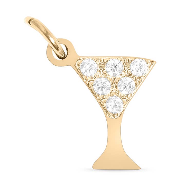 CZ Martini-Glas-Anhänger aus 18-karätigem PVD-Edelstahl für den Großhandel von WJW