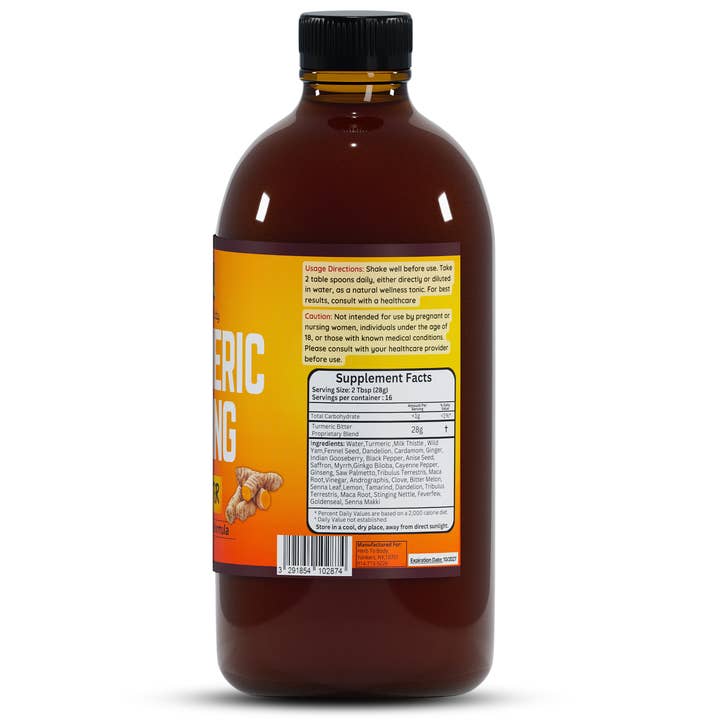 Herb To Body - Wholesale Oral Supplement/Vitamin - Turmeric Living Bitter Oral Supplement 16oz