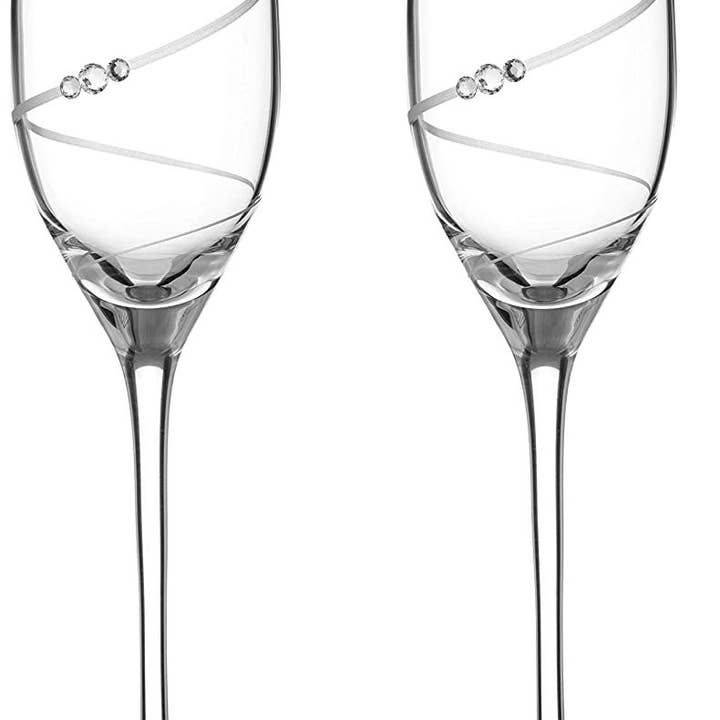 DIAMANTE - Wholesale Champagne Flute - Toast Swirl Champagne Flutes Adorned With Swarovski Crystal2