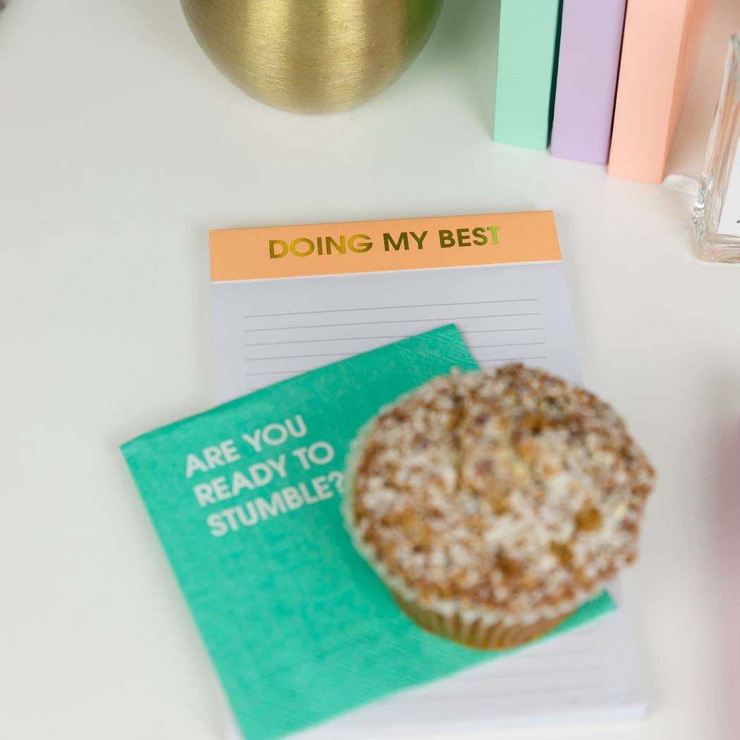 Chez Gagné - Wholesale Notepad - Doing My Best - Lined Notepad - Apricot - 65 perforated pages - 5x8 3