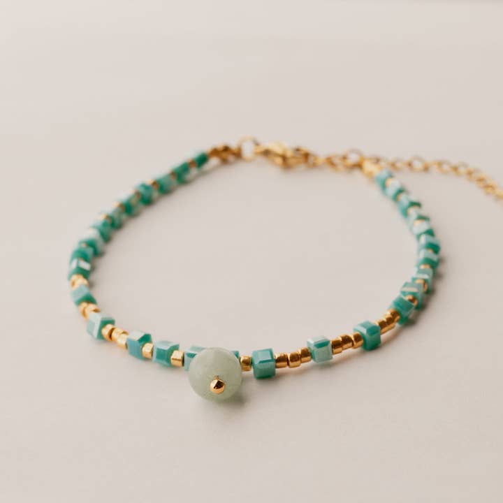 JEG ER Venlighed Perlearmbånd - Amazonit for engroshandel hos I AM LOVE PROJECT INC.