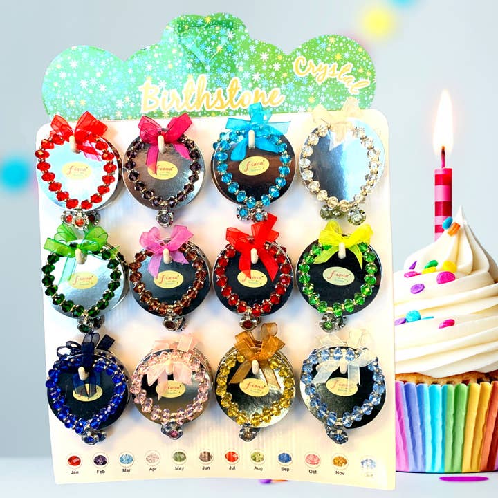 Birthstone Bracelet Stretch CRYSTAL Monthly Colorful set 12 for wholesale by Fiona Accessories