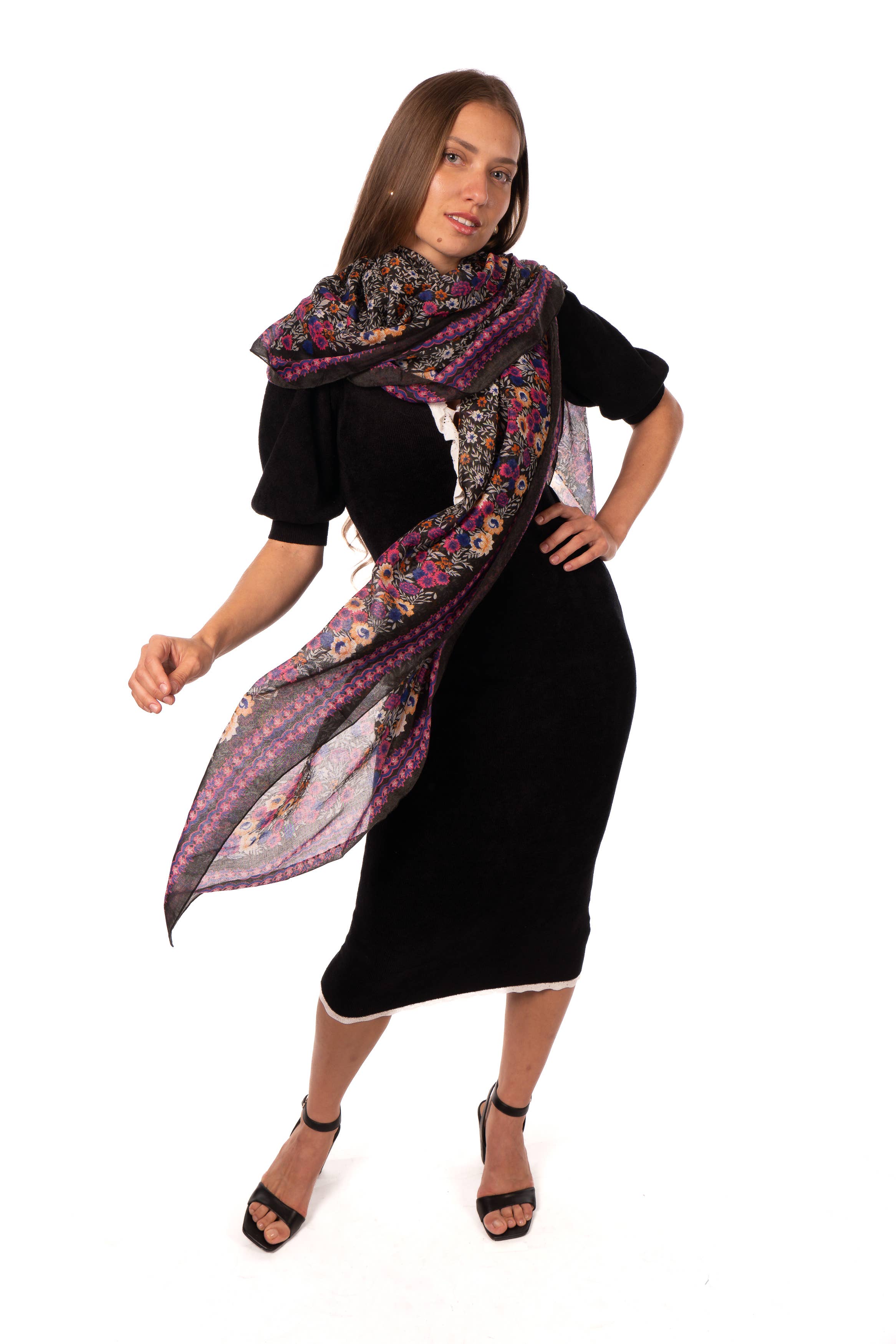 Shebobo - Wholesale Scarf - Women's - Sweet Meadow Floral Print Scarf Wrap2