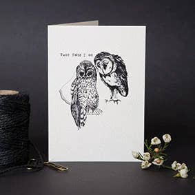 Carte de fiançailles de mariage Twit Twoo I Do pour la vente par Max Made Me