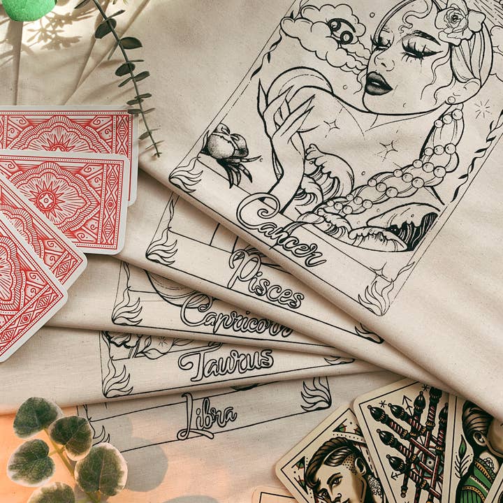 Ruby Rose Designs – Engroshandel Tote bag - Dame – Zodiac goddess tarotkort-taske fra Ruby Rose Designs6