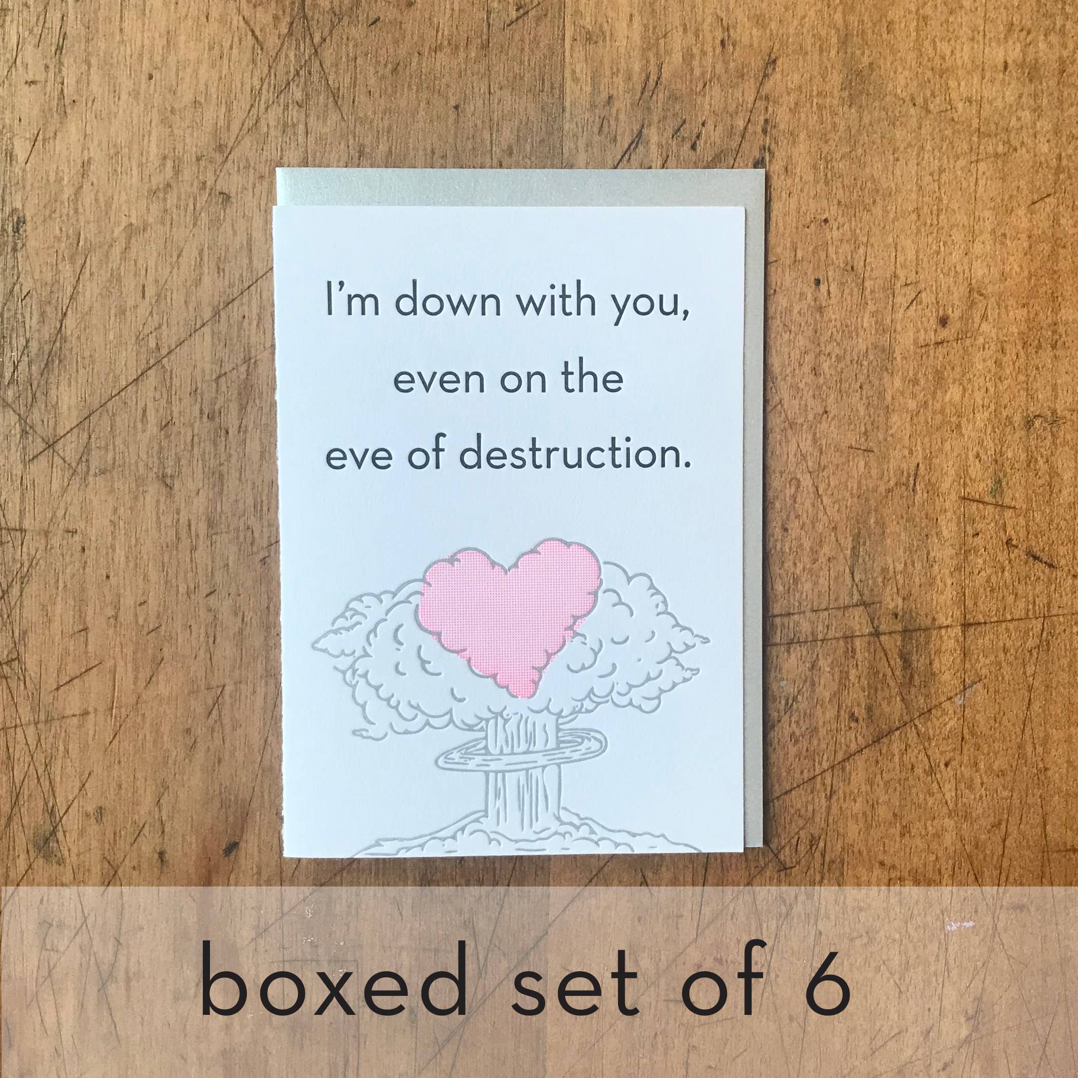 Letterpress PDX - Wholesale Everyday Greeting Card - Eve of Destruction Greeting Card - Box of 60