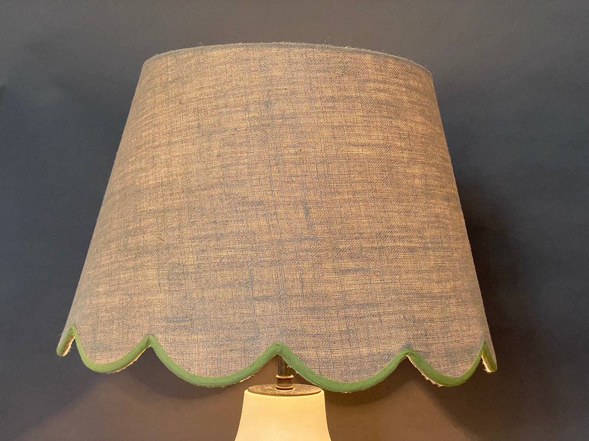 Samarkand Design - Wholesale Lamp Shade - Lime Green Linen Scallop Lampshade1