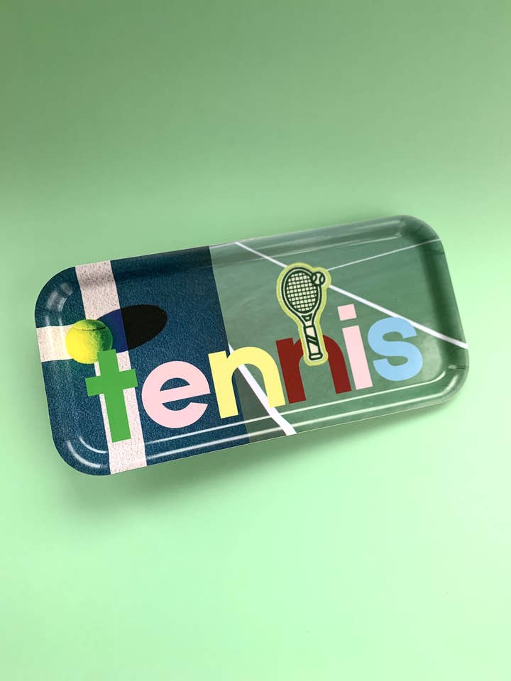 Plateau Tennis Love #4 en placage de bouleau 10,5 x 5 pouces (Copie) (Copie) pour la vente par Cabin Love