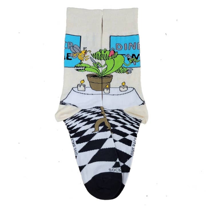 Chaussettes Venus Flytrap de Sock Panda (Adulte Grand - Pointures Hommes 41-46) pour la vente par Sock Panda