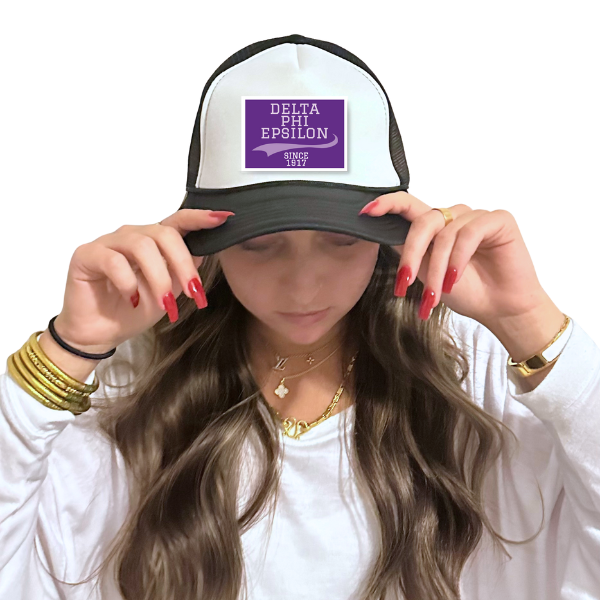 Sarahndipity Shop - Wholesale Trucker Hat - Women's - Sorority Trucker Hat w/ Patch - Collegiate Design32