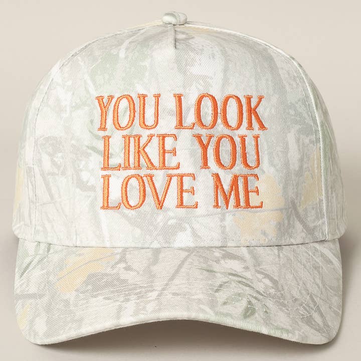 Fashion City - Wholesale Baseball Cap - Unisex - You Look Like You Love Me Embroidery Camo Cap