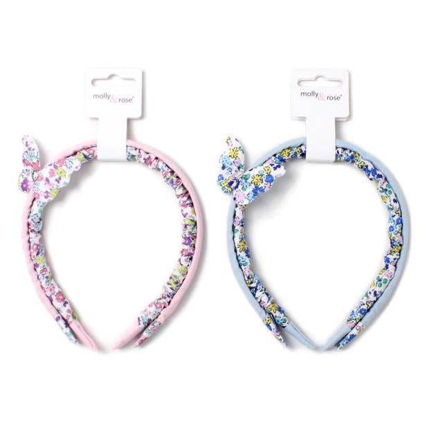 Inca UK – wholesale Fashion Headband - Kids – Card of 2 Floral fabric covered alicebands1