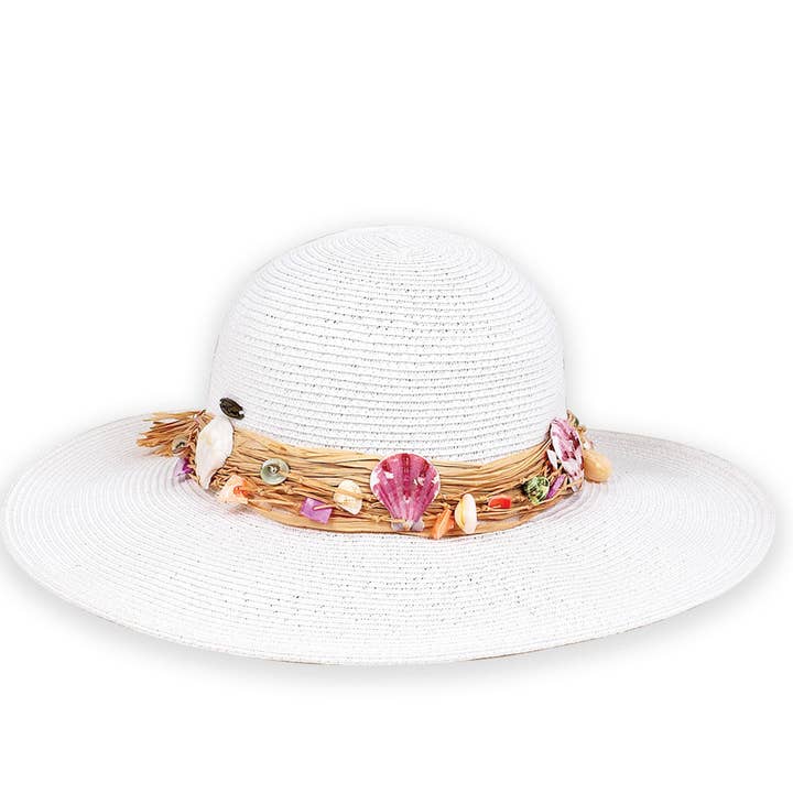 Headwear & Handbag Collections by Sun 'N' Sand - Wholesale Straw Hat - Women's - White, Paper braid Floppy