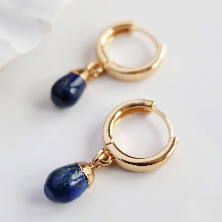 Augusta Jewellery - Wholesale Dangle Earrings - Lapis Lazuli Gemstone Drop Earrings0