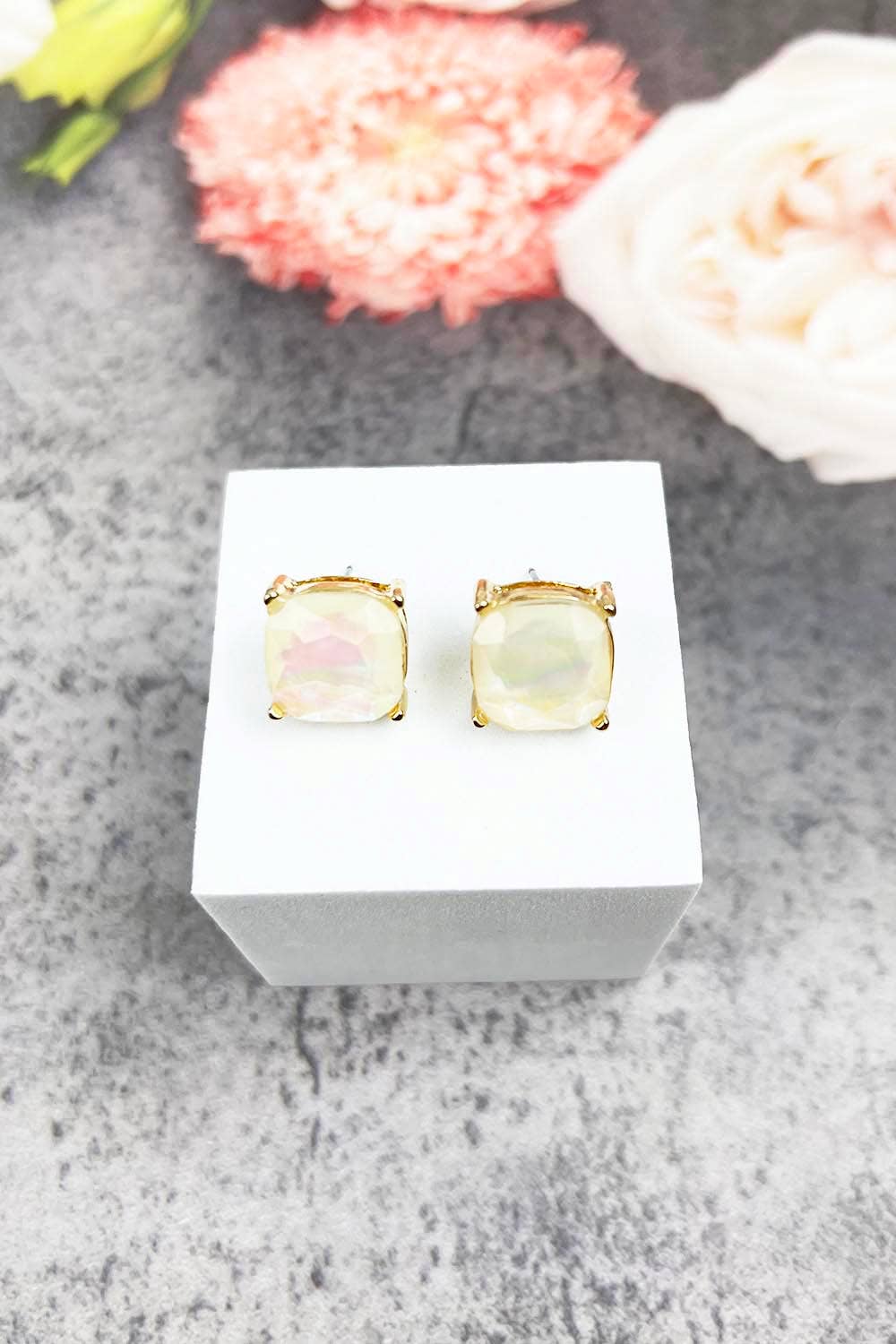 JHP Collection - Wholesale Stud/Post Earrings - VARIETY COLORS OF SEMI PRECIOUSGLASS POST EARRINGS23