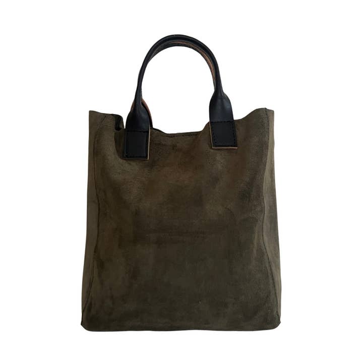 Malba Suede Leather Tote for wholesale by MOOMOO DESIGNS