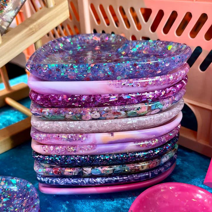 Prescription Resin - Wholesale Jewelry Dish - RESIN HEART JEWELLERY DISH | RING TRAY x 6 MIXED ASSORTMENT1