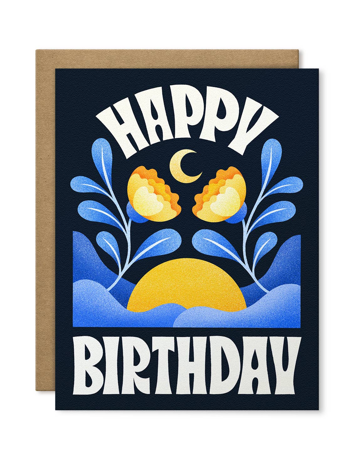 Julie Solvstrom Illustration - Wholesale Birthday Card - Happy Birthday Greeting Card | Blue Moon Card | Sunrise1