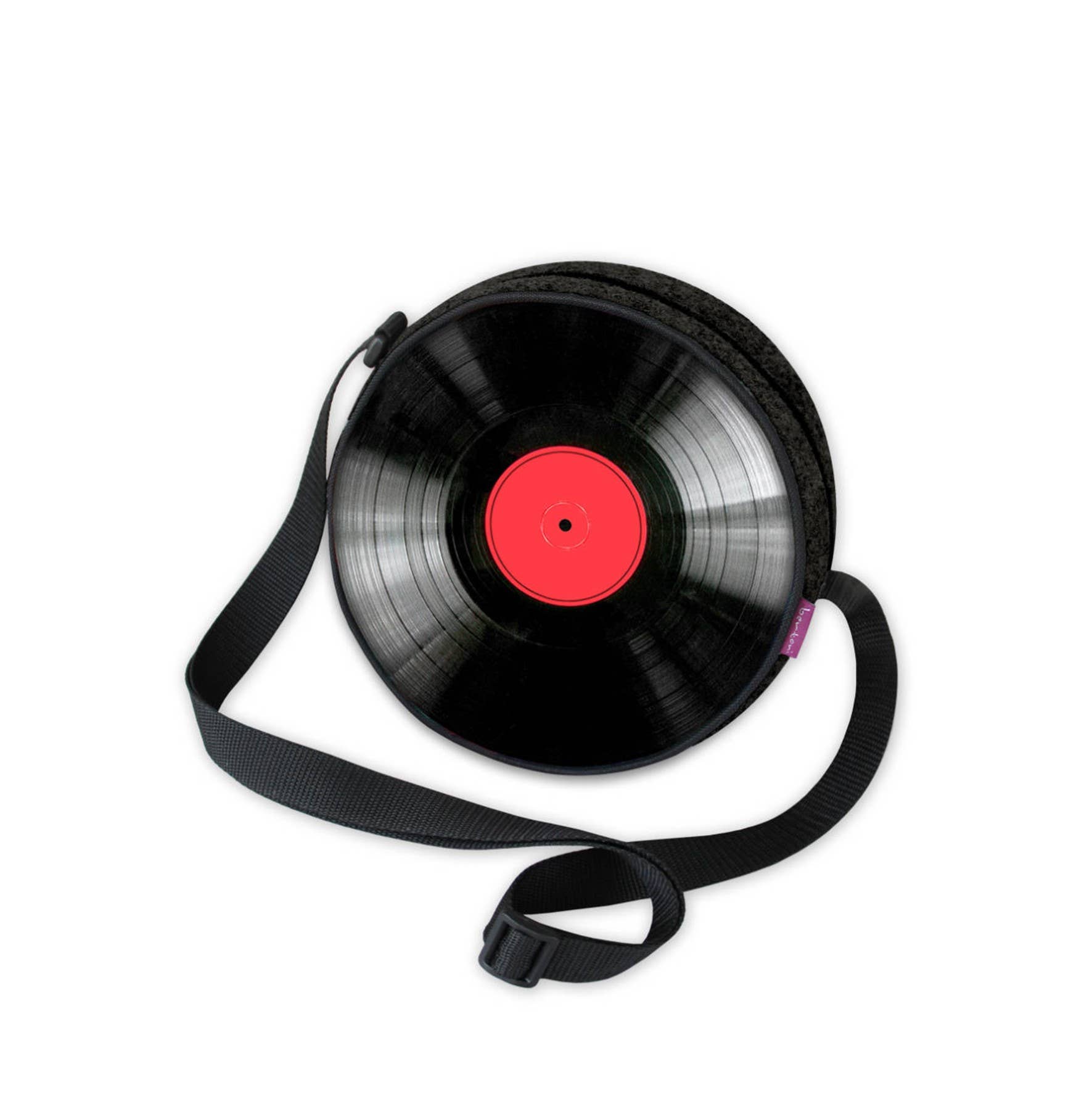 IngrossoBertoni by INCI Srl - Venta al por mayor Bandolera - Mujer - Bolso tamborín de fieltro ecológico gris antracita de la línea Twist con impresión a todo color