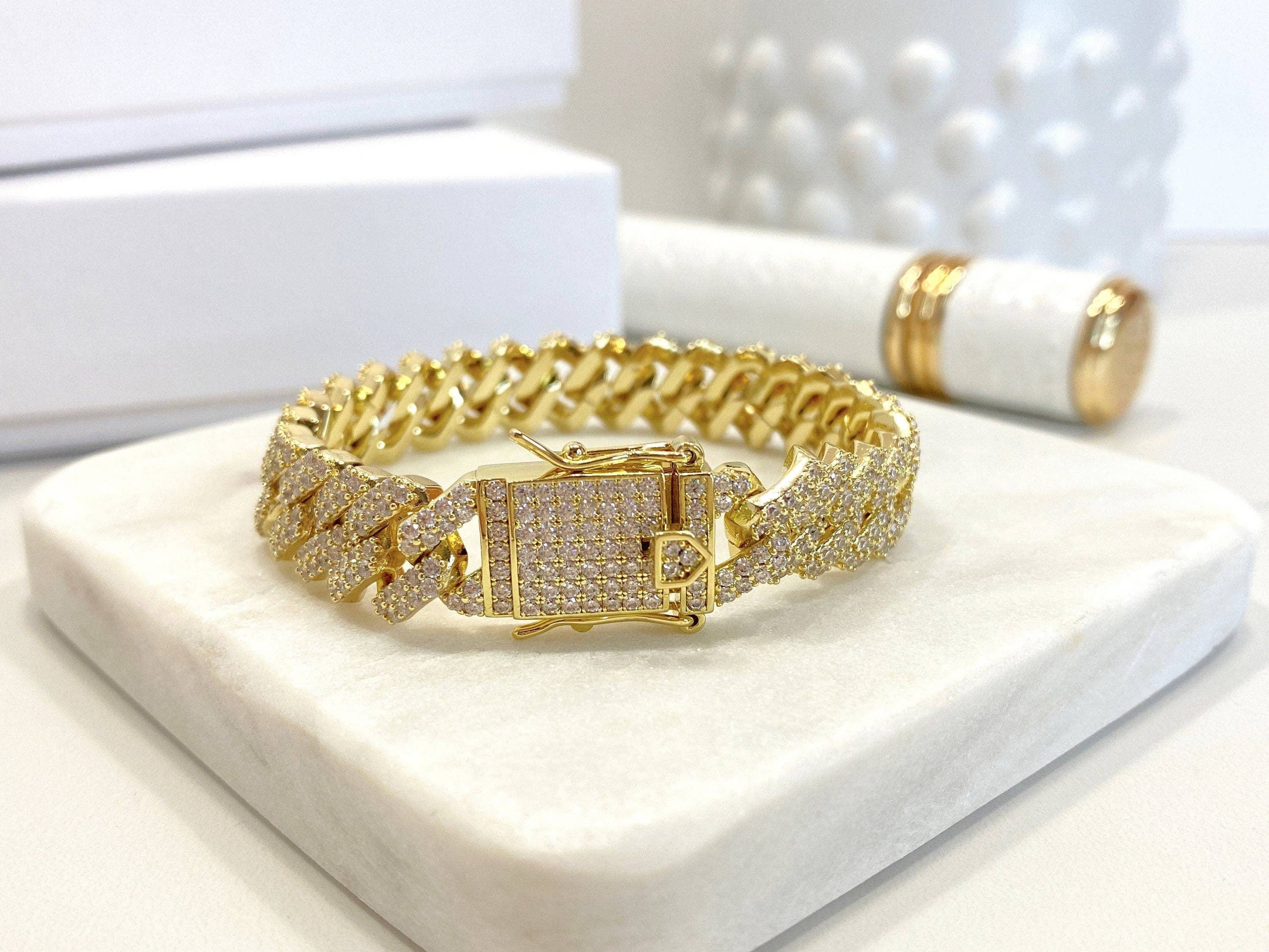 Luxus Accessories - Wholesale Jewelry Set - 14k Gold Filled Iced Cuban Chain or Bracelet Set3