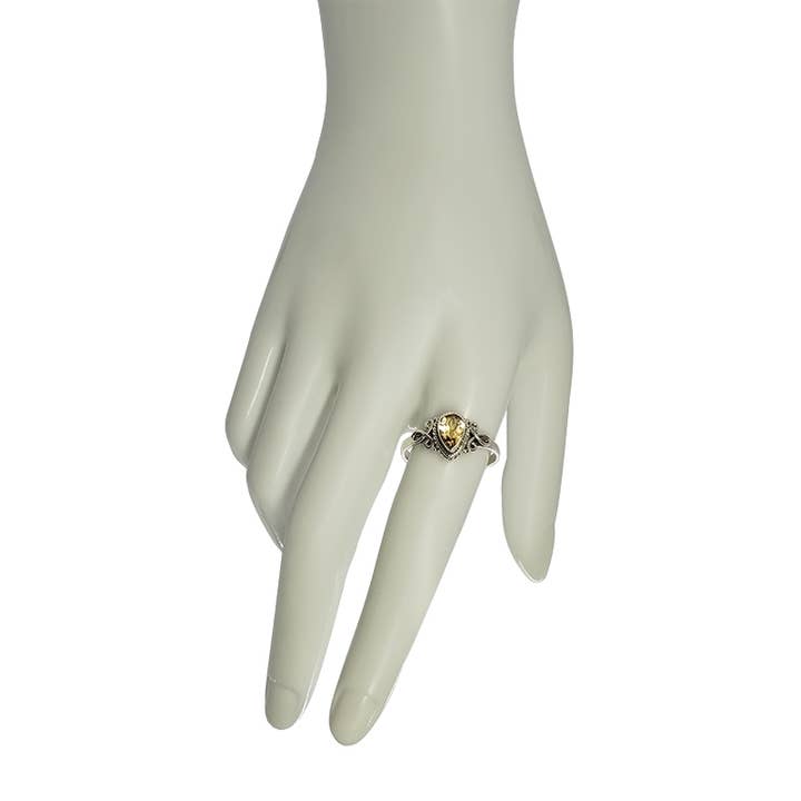 Amberman - Wholesale Single Stone/Solitaire Ring - Faceted Citrine Sterling Silver Ring