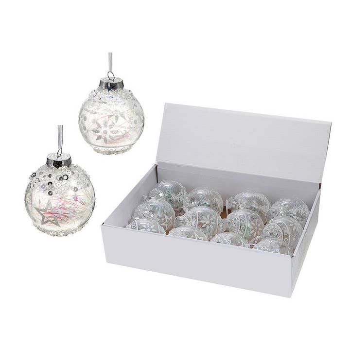 10Cm Ornaments (Sequin Design) (Asstd) (12/Disp) - Set of 12 for wholesale by Maison Concepts Inc
