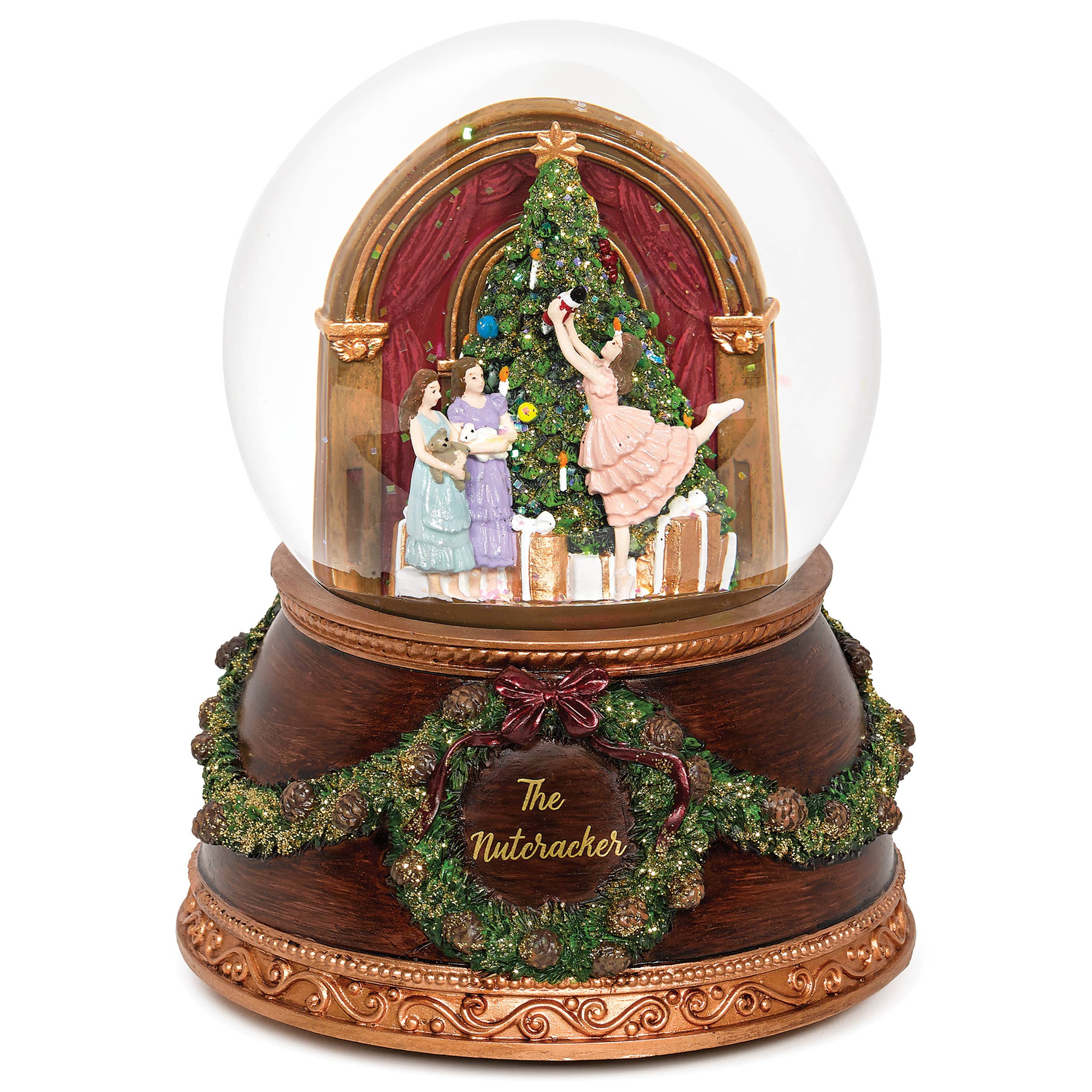 Roman - Wholesale Christmas Decoration - Musical Nutcracker Glitterdome; Wood Base0