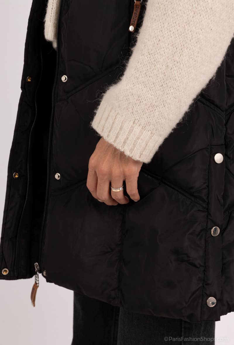 Saturne Paris - BIG SIZE EXCLUSIVE - Wholesale Outerwear Vest - Women's - Quilted Sleeveless Puffer Vest - Plus Size TG5817